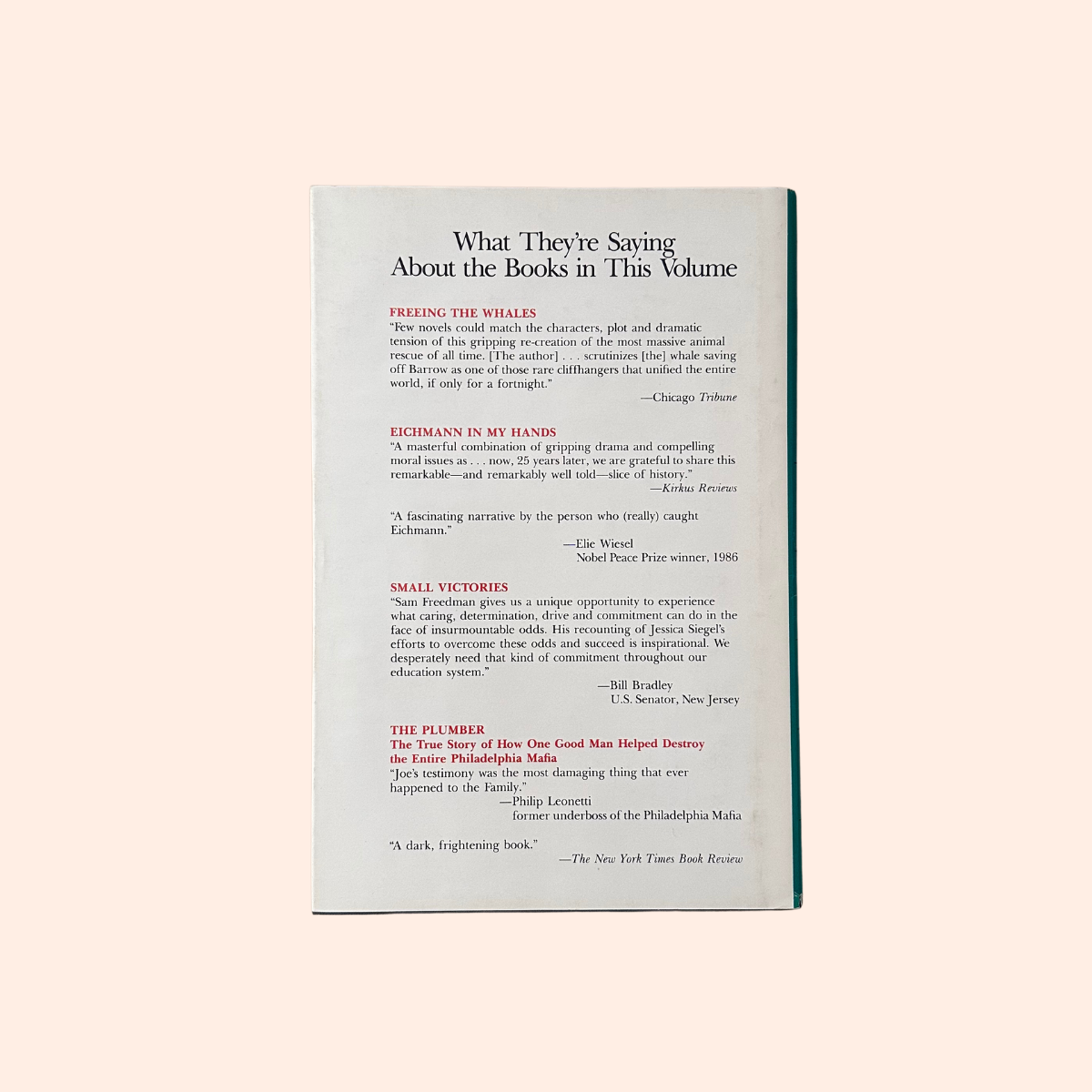 Readers Digest | Today's Best NonFiction | 1990 | Tom Rose | Peter Z. Malkin & Harry Stein | Samuel G. Freedman | Joseph Salerno & Stephen J. Rivele