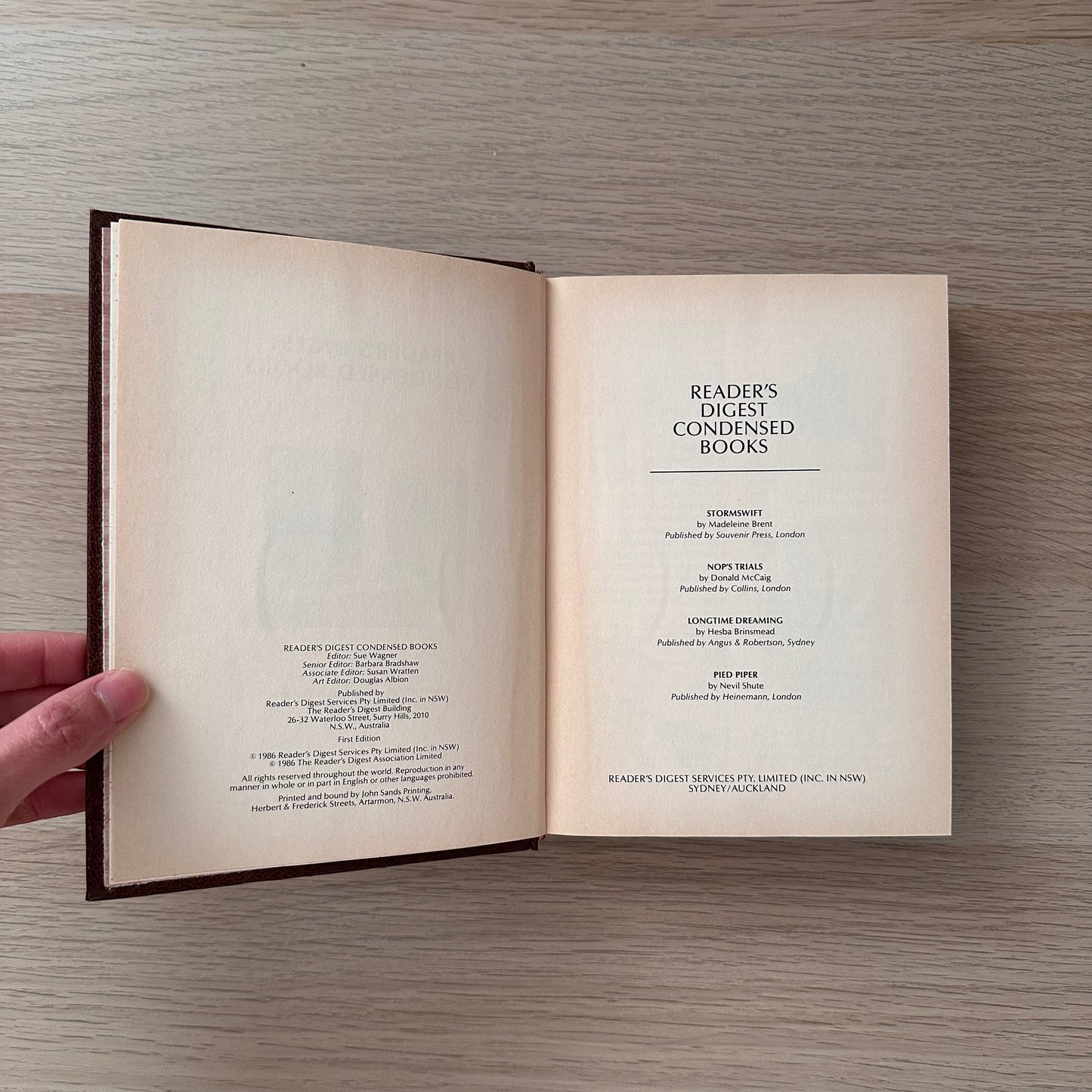 Readers Digest Condensed Books | 1986 | Hardcover | Madeleine Brent, Donald McCaig, Evelyn Anthony, Nevil Shute