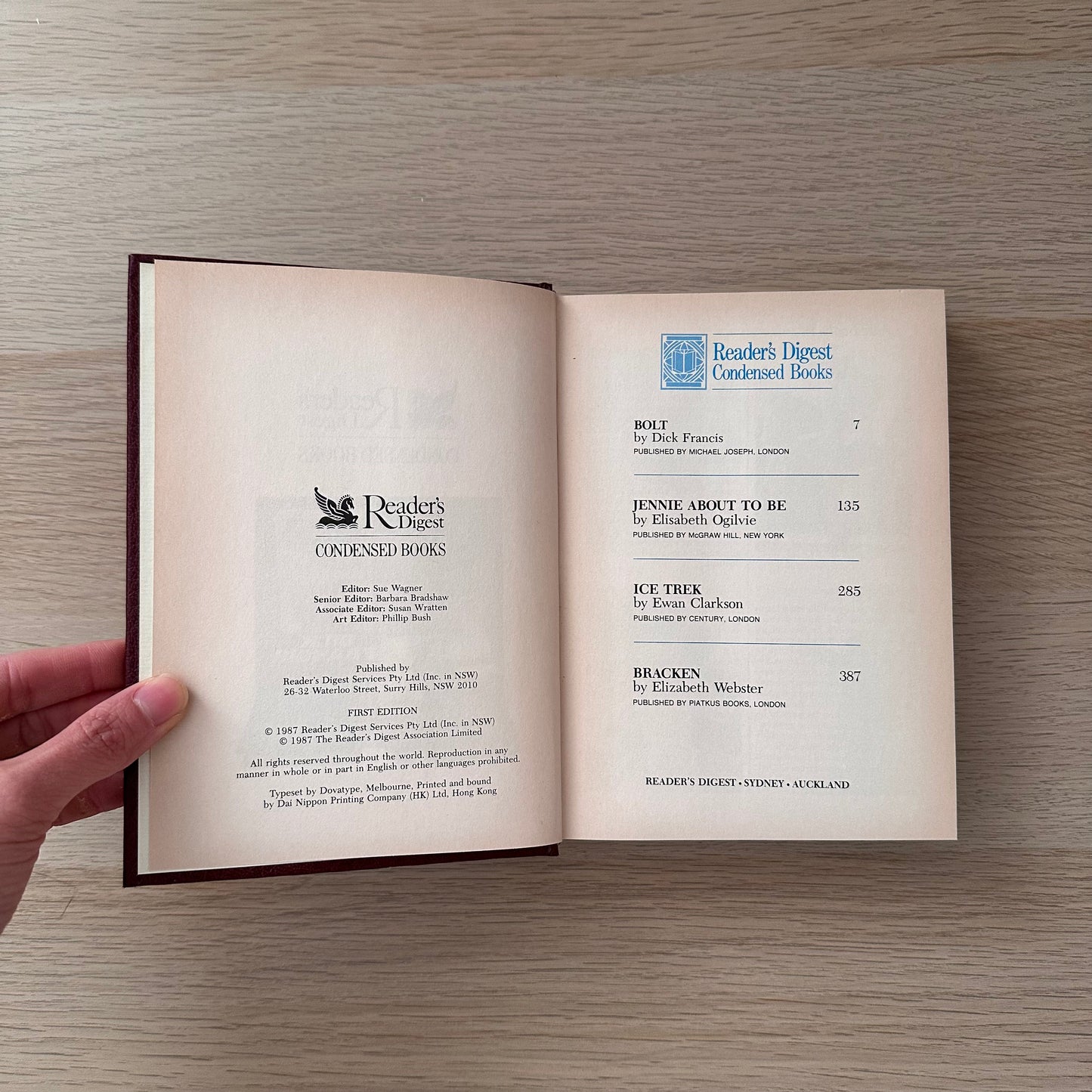 Readers Digest Condensed Book | 1987 | Hardcover | Dick Francis, Douglas Orgill, Elisabeth Ogilvie, Mary Mackie