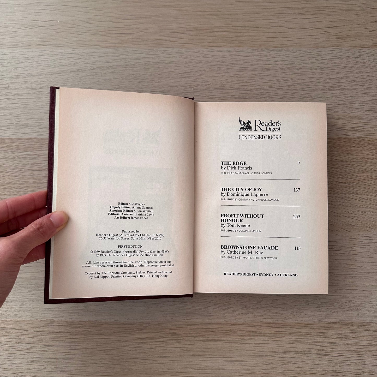 Readers Digest Condensed Books | 1989 | Dick Francis | Dominique Lapierre | Tom Keene | Catherine M. Rae