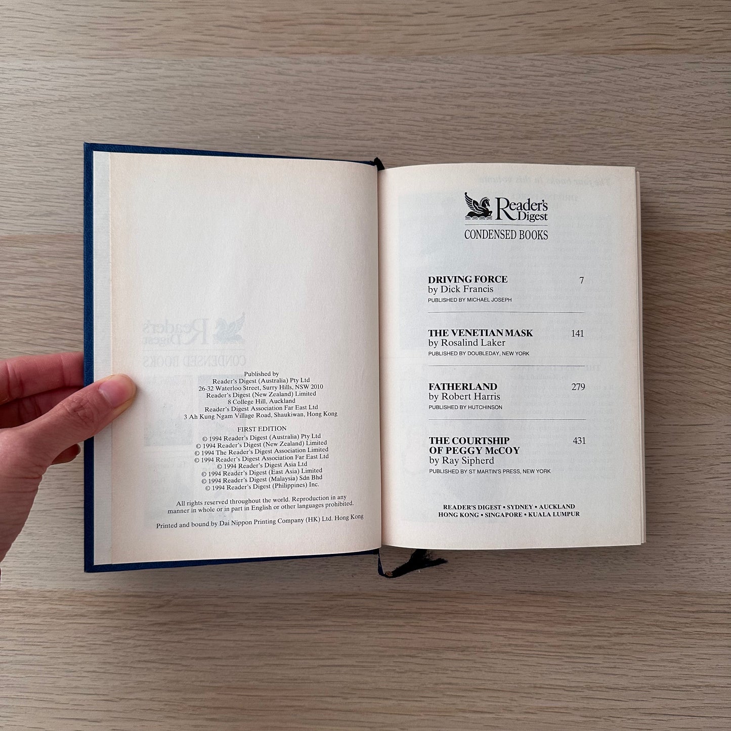 Readers Digest Condensed Books | 1994 | Dick Francis | Rosalind Laker | Robert Harris | Ray Sipherd