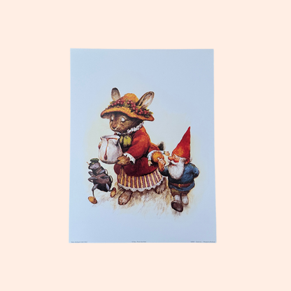 Rien Poortvliet #2 | Gnome & Rabbit | 1980s | Art Print