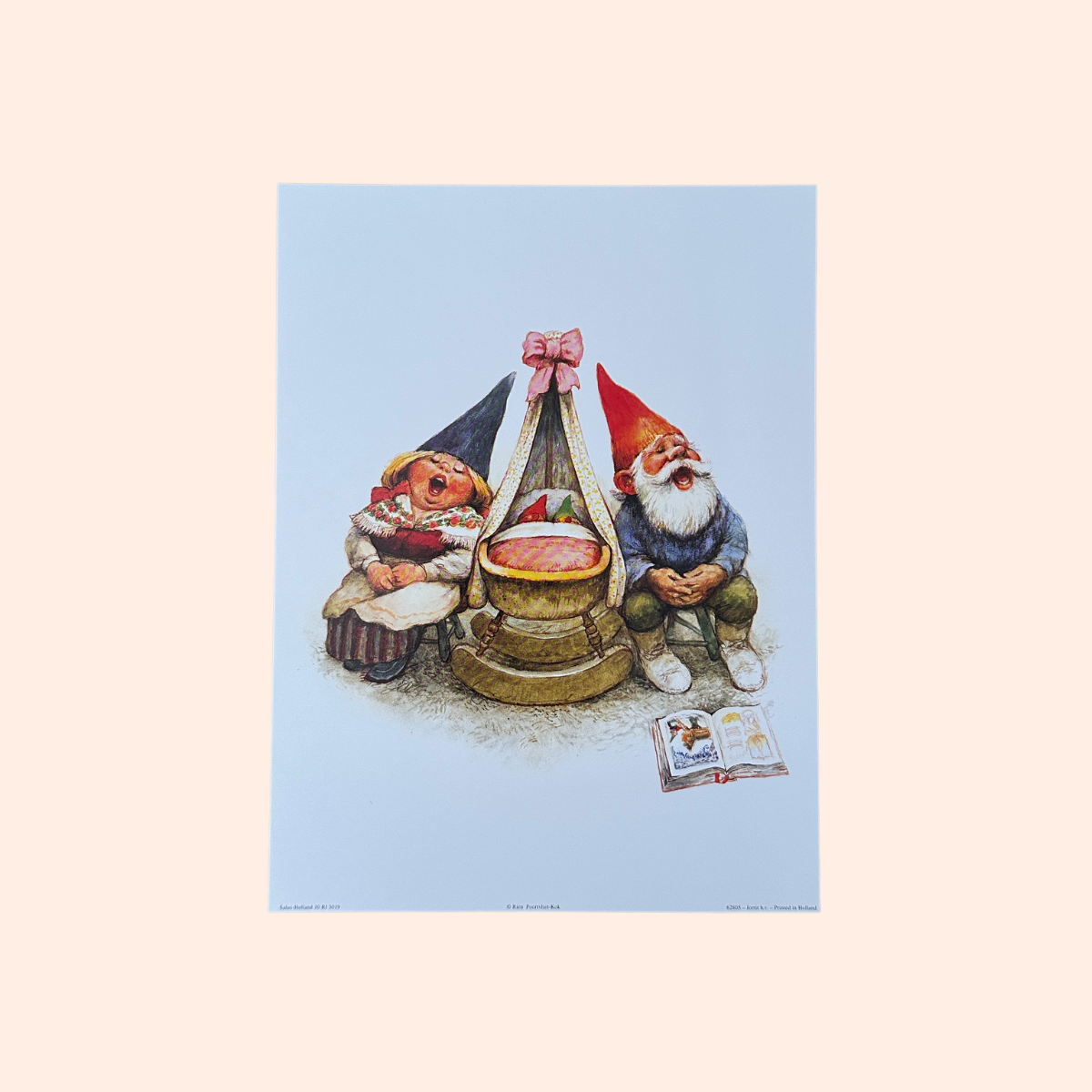 Rien Poortvliet #4 | Gnomes & Children in Crandle | 1980s | Art Print