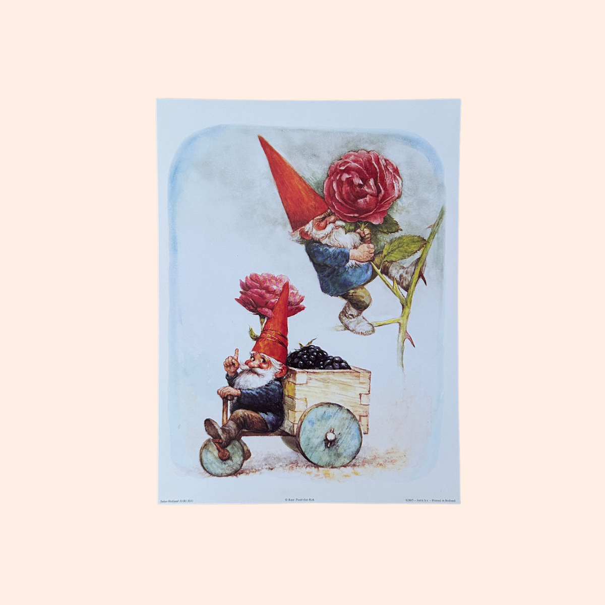 Rien Poortvliet #7 | Gnomes & Roses  | 1980s | Art Print