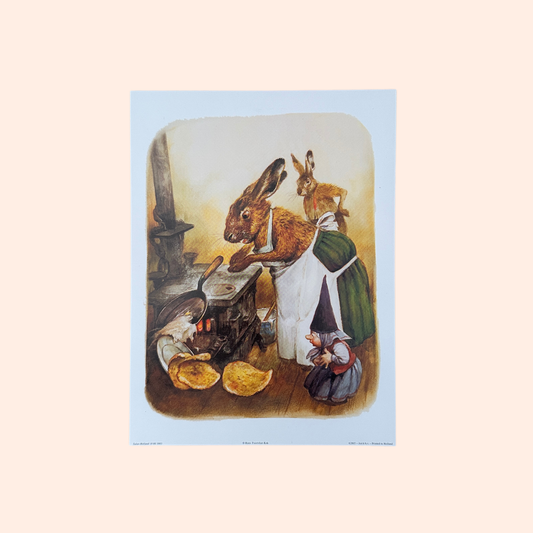 Rien Poortvliet #8 | Gnome & Rabbit | 1980s | Art Print