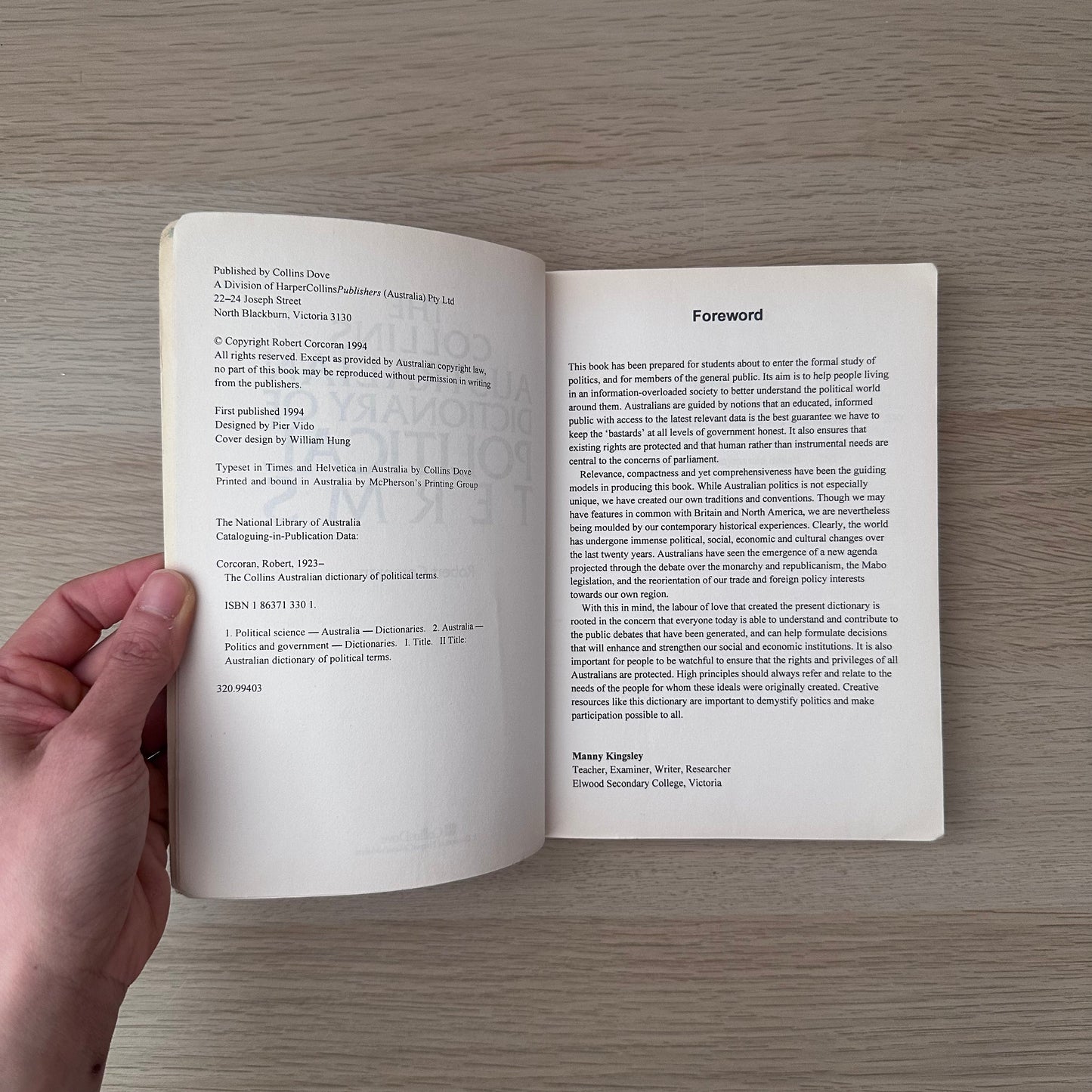 Australian Dictionary of Political Terms | The Collins | Ex-Library