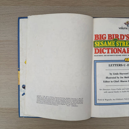 Big Bird's Sesame Street Dictionary, Volume 2: C and D | 1981 | Linda Hayward | Funk & Wagnalls