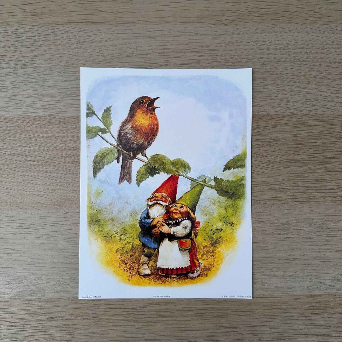 Rien Poortvliet #1 | Gnomes & Bird | 1980s | Art Print