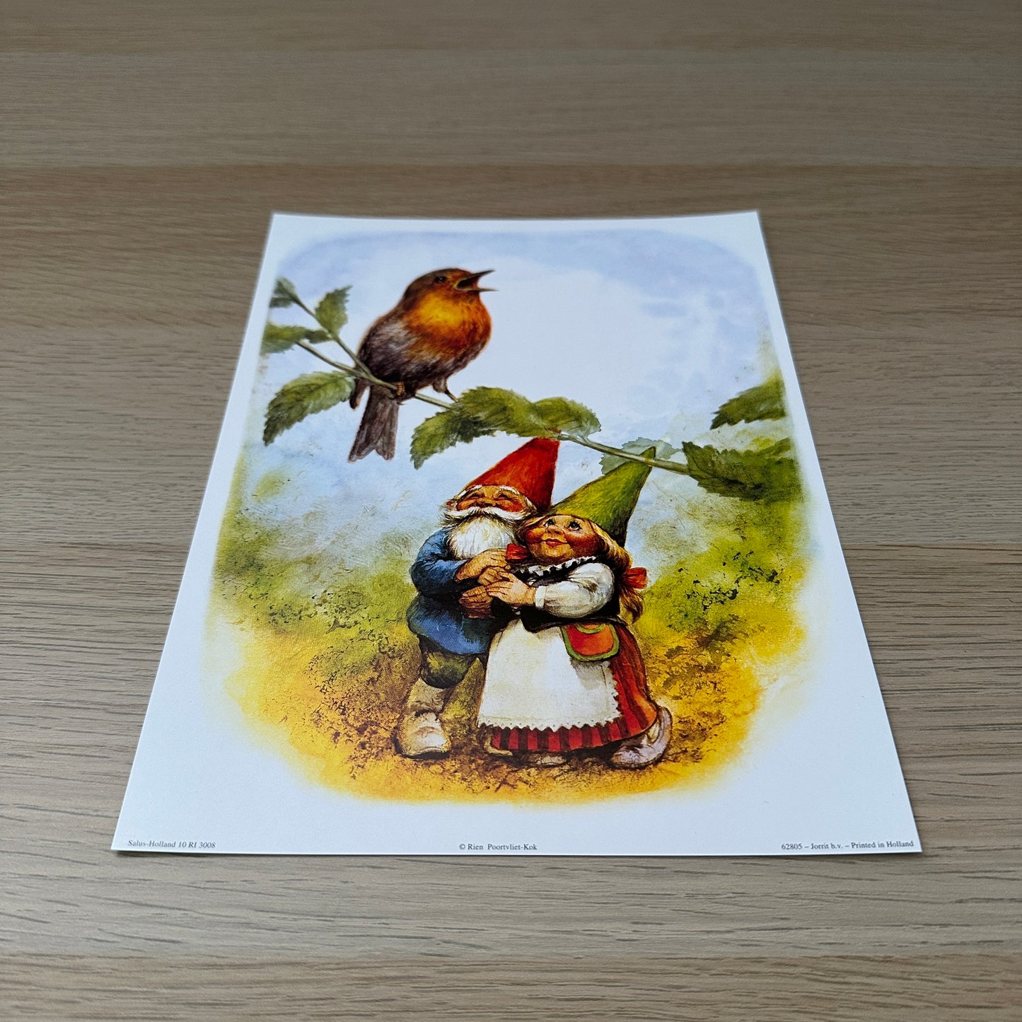 Rien Poortvliet #1 | Gnomes & Bird | 1980s | Art Print