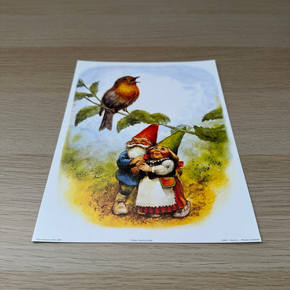 Rien Poortvliet #1 | Gnomes & Bird | 1980s | Art Print