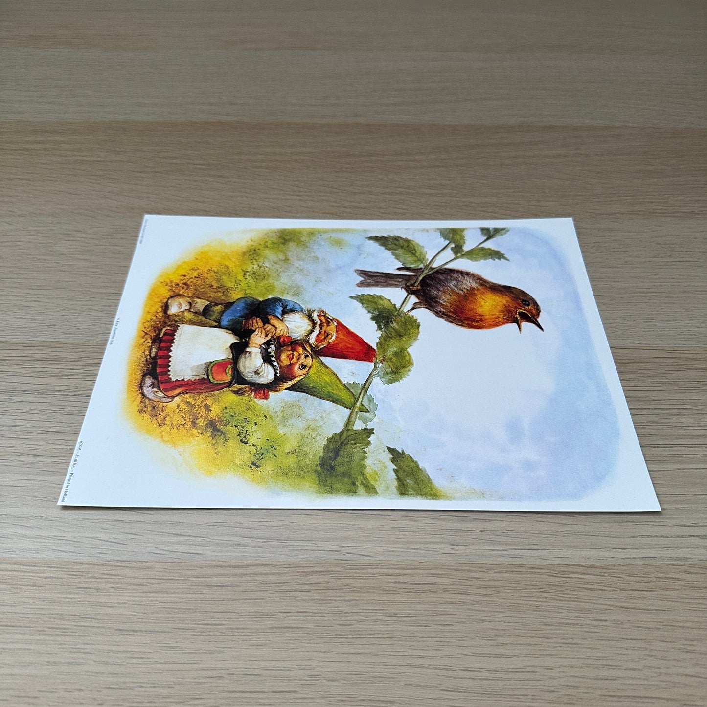 Rien Poortvliet #1 | Gnomes & Bird | 1980s | Art Print