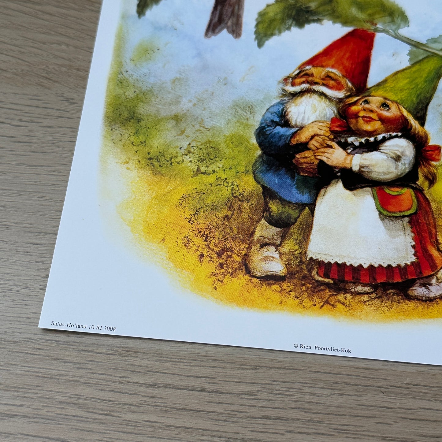 Rien Poortvliet #1 | Gnomes & Bird | 1980s | Art Print