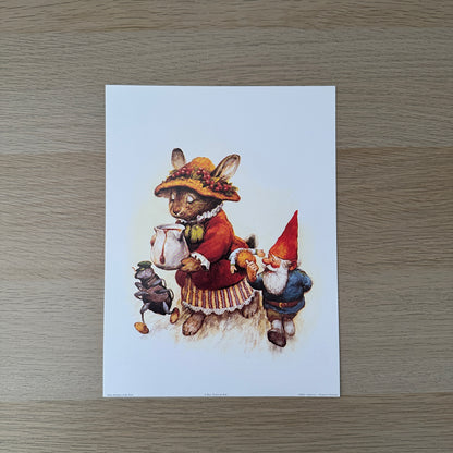 Rien Poortvliet #2 | Gnome & Rabbit | 1980s | Art Print