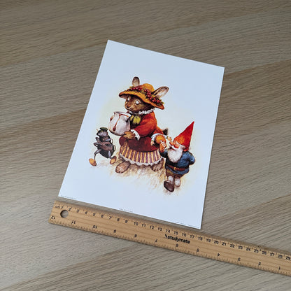 Rien Poortvliet #2 | Gnome & Rabbit | 1980s | Art Print