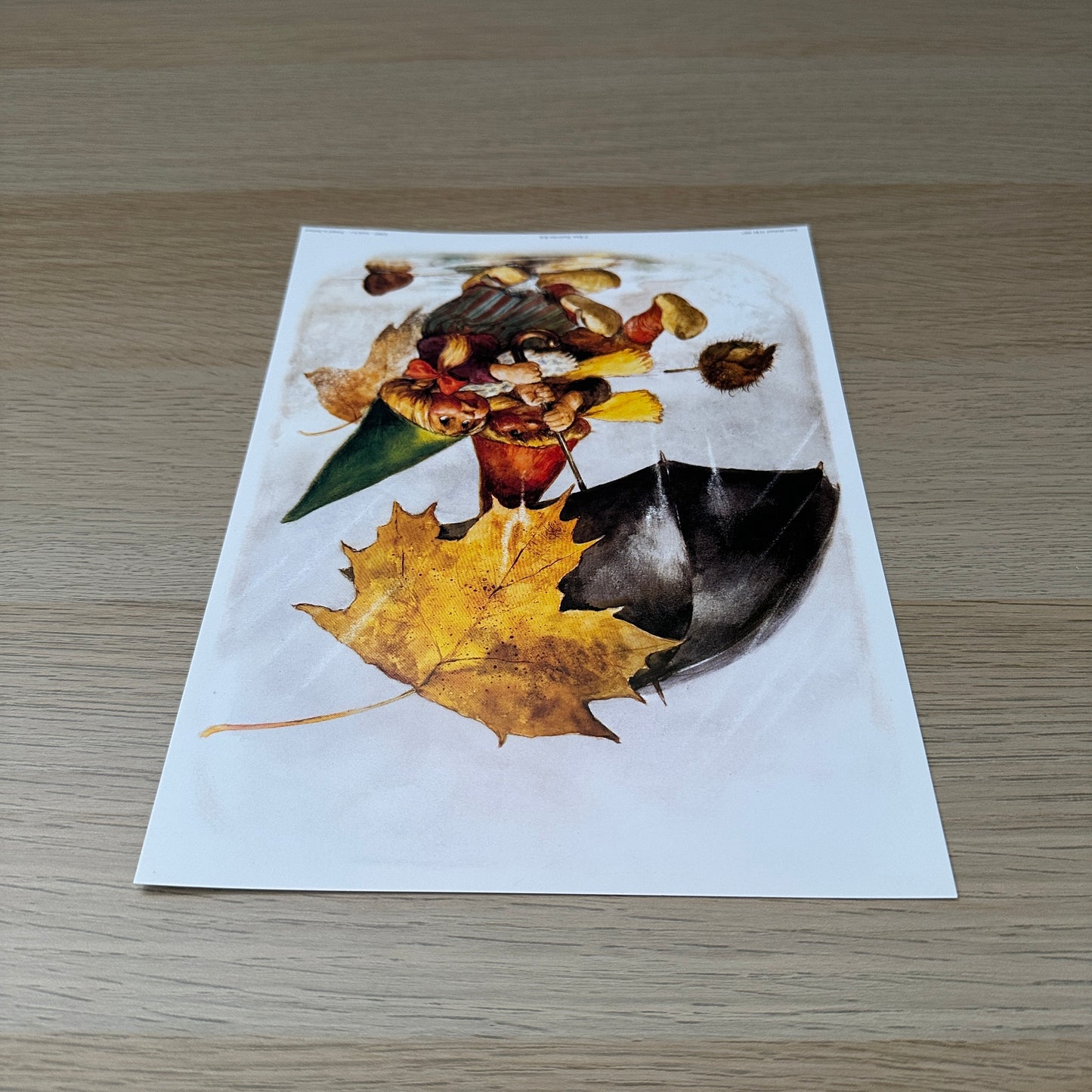 Rien Poortvliet #3 | Gnomes with Umbrella | 1980s | Art Print