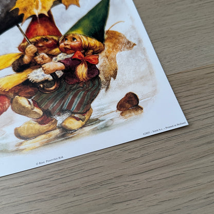 Rien Poortvliet #3 | Gnomes with Umbrella | 1980s | Art Print
