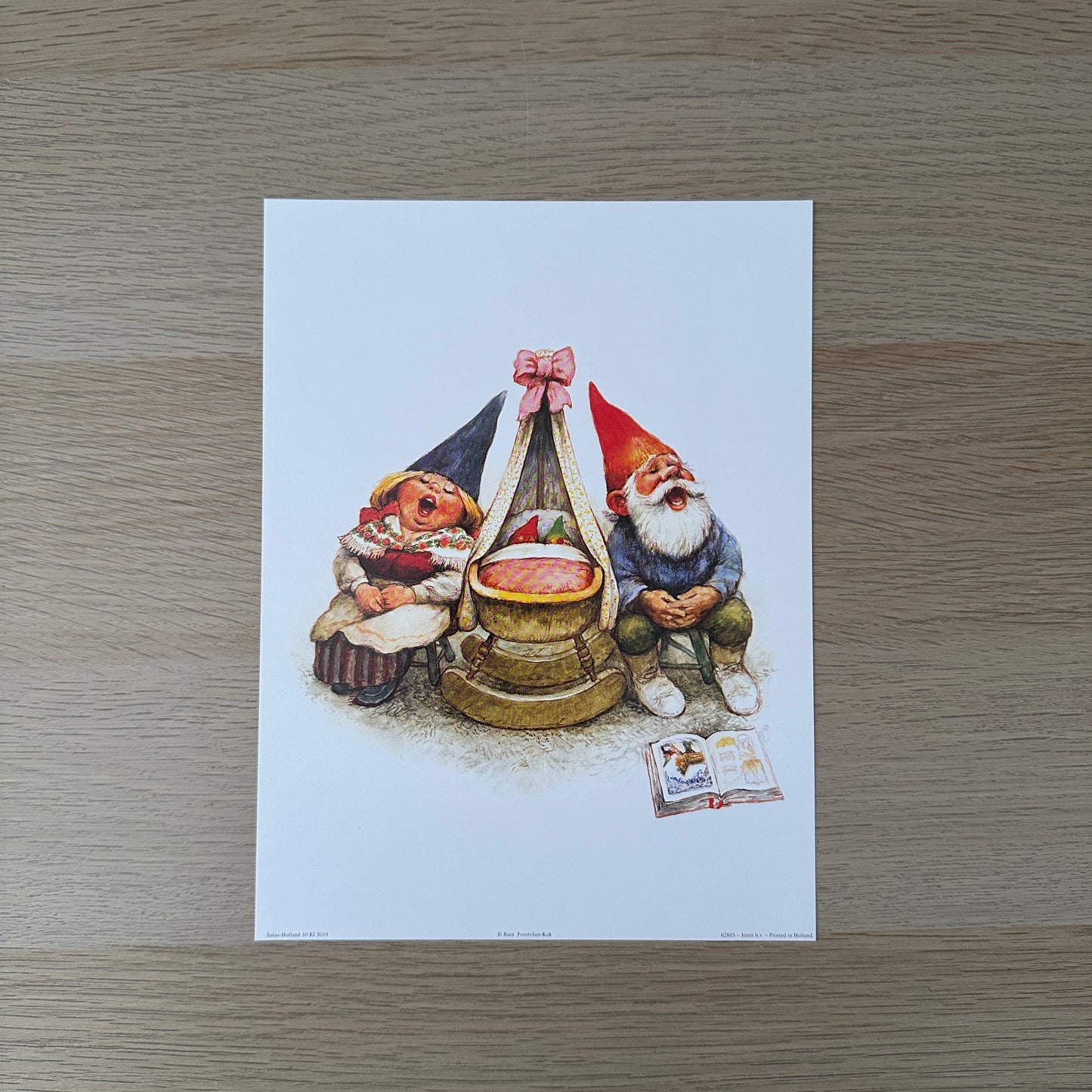Rien Poortvliet #4 | Gnomes & Children in Crandle | 1980s | Art Print
