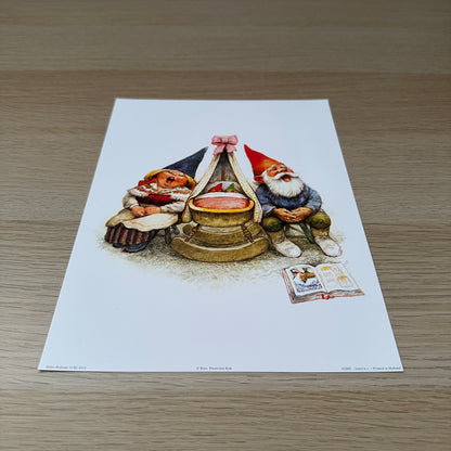Rien Poortvliet #4 | Gnomes & Children in Crandle | 1980s | Art Print
