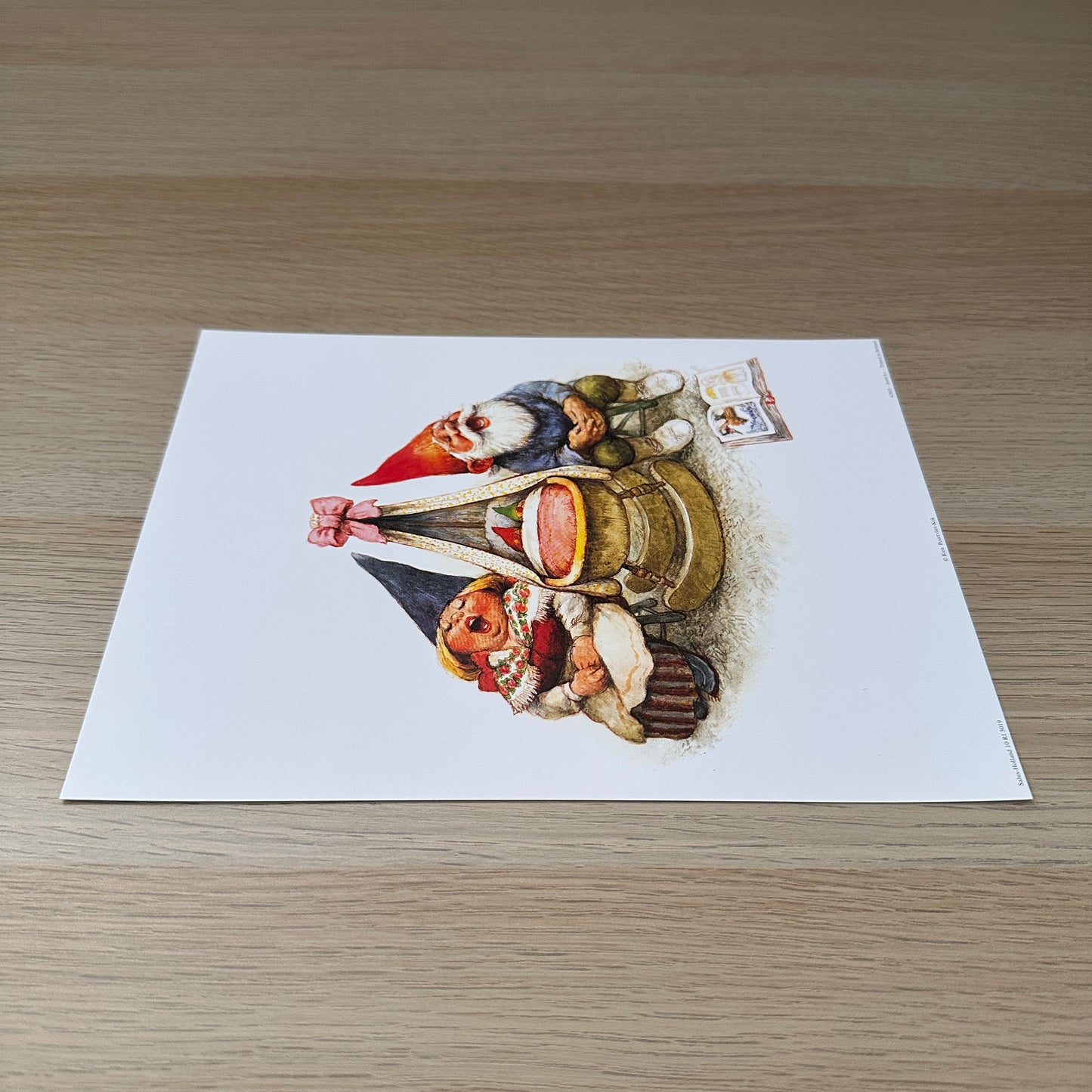 Rien Poortvliet #4 | Gnomes & Children in Crandle | 1980s | Art Print