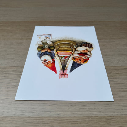 Rien Poortvliet #4 | Gnomes & Children in Crandle | 1980s | Art Print