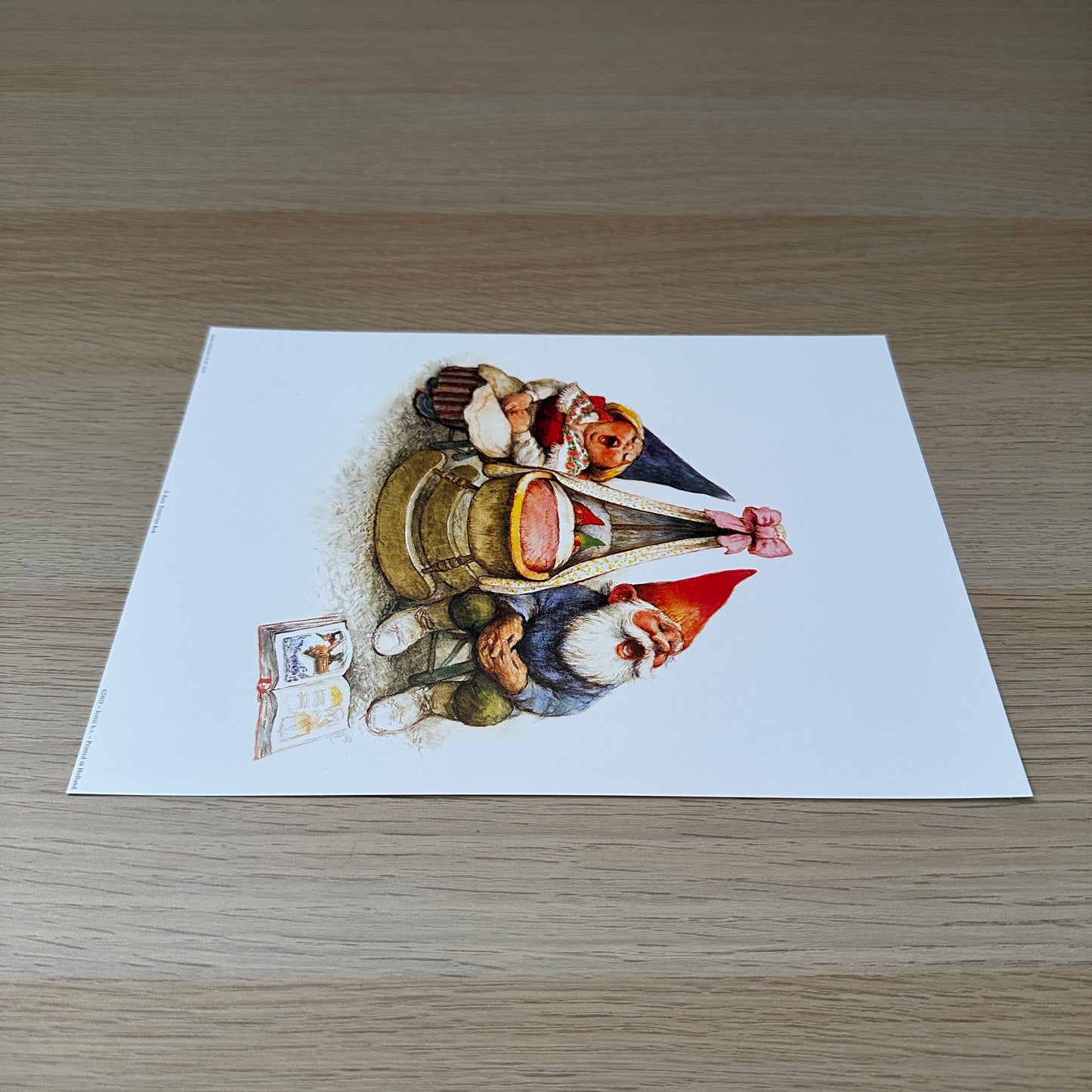 Rien Poortvliet #4 | Gnomes & Children in Crandle | 1980s | Art Print