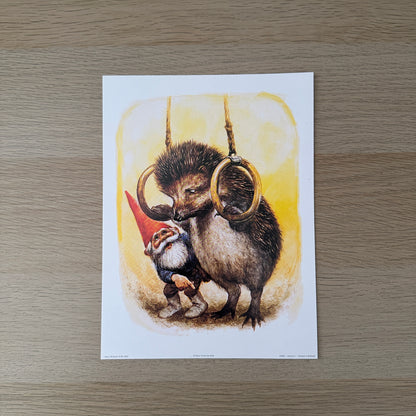 Rien Poortvliet #5 | Gnome & Porcupine | 1980s | Art Print