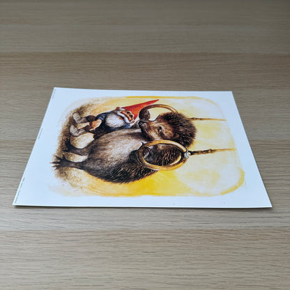 Rien Poortvliet #5 | Gnome & Porcupine | 1980s | Art Print