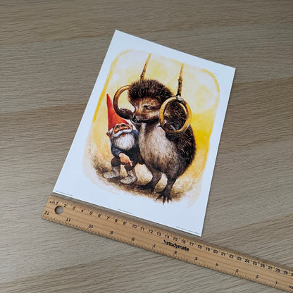 Rien Poortvliet #5 | Gnome & Porcupine | 1980s | Art Print