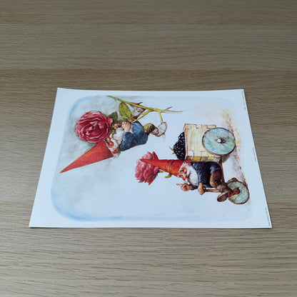 Rien Poortvliet #7 | Gnomes & Roses  | 1980s | Art Print