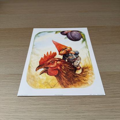Rien Poortvliet #6 | Little Gnome & Chicken | 1980s | Art Print