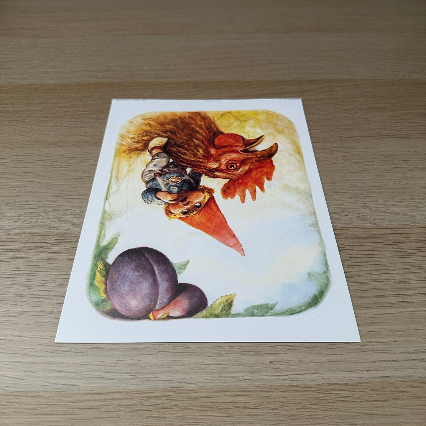 Rien Poortvliet #6 | Little Gnome & Chicken | 1980s | Art Print
