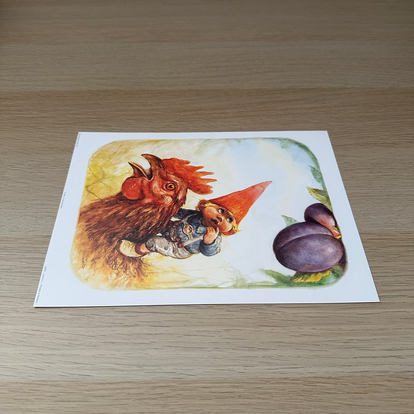 Rien Poortvliet #6 | Little Gnome & Chicken | 1980s | Art Print