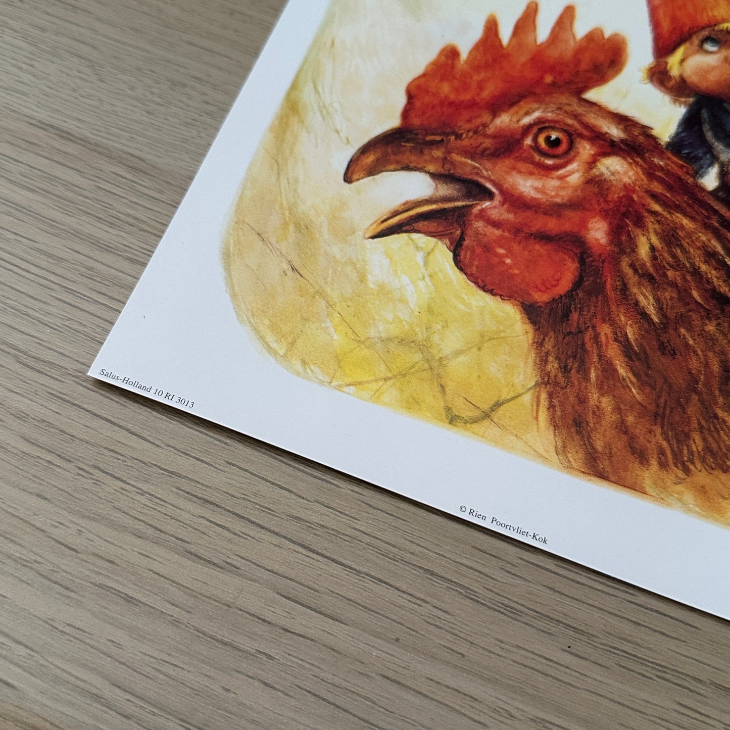 Rien Poortvliet #6 | Little Gnome & Chicken | 1980s | Art Print