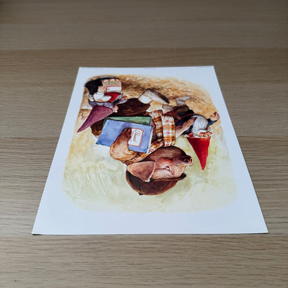 Rien Poortvliet #9 | Gnomes & Mr Pig | 1980s | Art Print