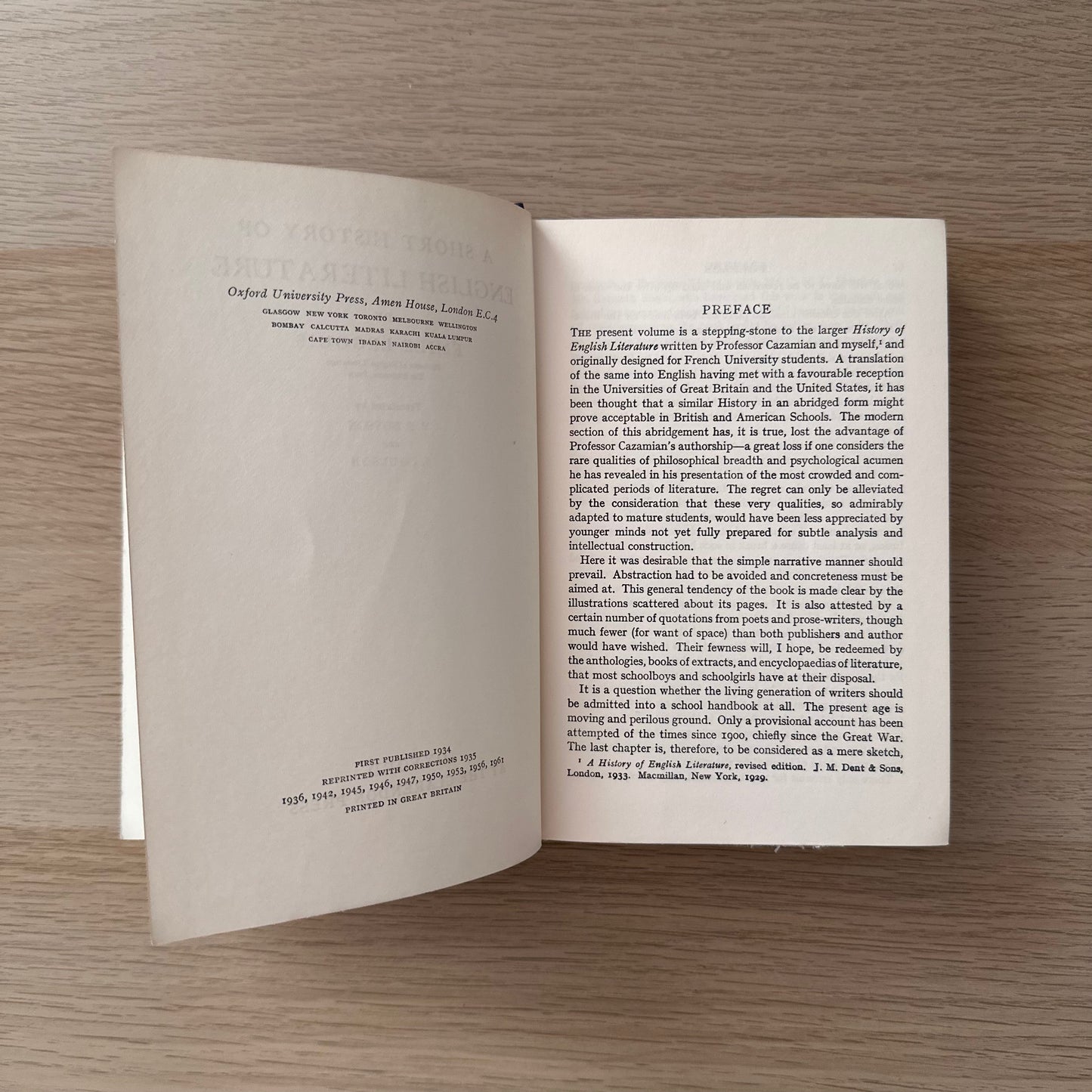 A Short History of English Literature | 1961 | Emile Legouis