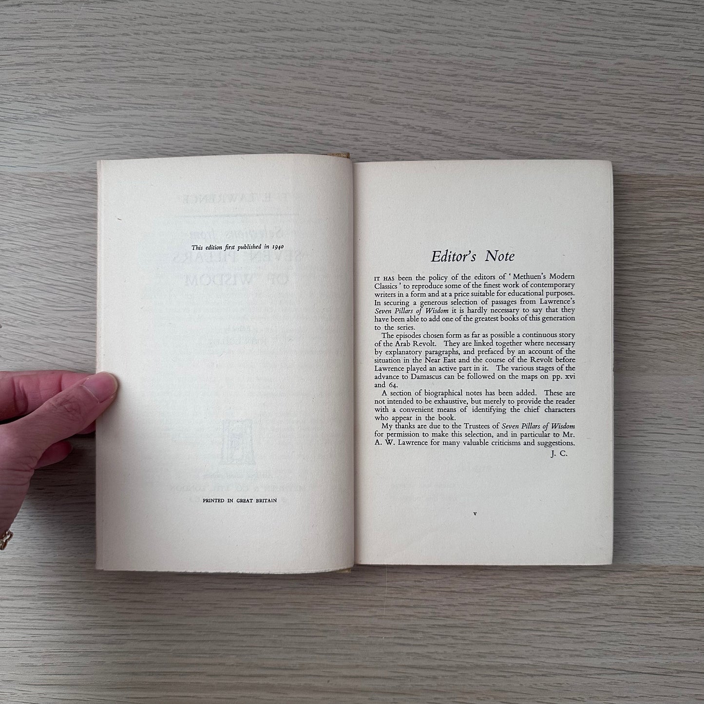 Selections from Seven Pillars of Wisdom | 1940 | T.E. Lawrence