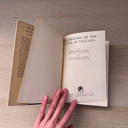 The History of the Novel in England | 1932 | Robert Morss Lovett & Helen Sard Hughes